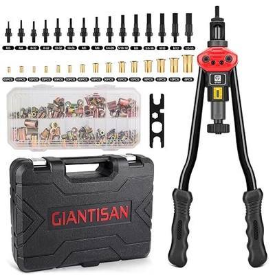 Rivet Nut Tool, GIANTISAN 16-inch Rivnut Tool Kit with 15 SAE & Metric Mandrels, 406pcs Rivnut Assortment Kit and Carrying Case, Designed for Labour Saving, Ideal for Automotive, Home and DIY Projects