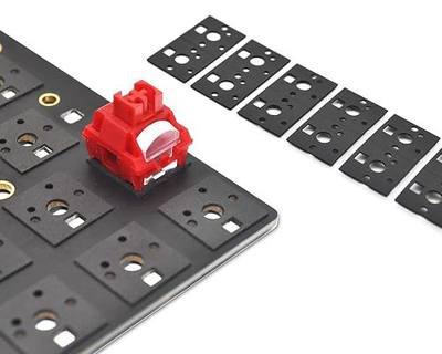 RUNJRX Keyboard Poron Switch Pads 0.5mm Thick for 61/64/87/100/104/108 Hot Swap 120Pcs,Black