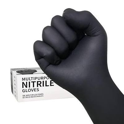 Nitrile Gloves, Black Disposable Gloves 6Mil, Latex and Powder Free 50 PCS a Box, Heavy Duty Gloves Used for Industrial, Food Safe, Cleaning Gloves (Large)