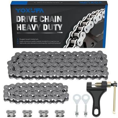 YOXUFA 420 Chain Replacement for Mini Bike Coleman CT200U CT200U-EX BT200X Baja Warrior MB200 Predator 212 200cc 196cc 6.5hp Powersports Parts Jackshaft Front Chain 42 Link + 90 Link Rear Drive Chain