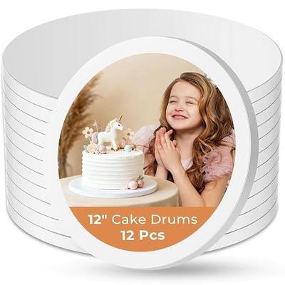 Kootek 12PCS Cake Drums 12 Inch Round, 12in Cake Boards Set, 1/2" Thick Sturdy Cardboard Base for Wedding & Party Desserts, Food Grade for Baking & Decorating, Base para Pastel (White)