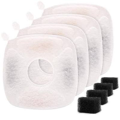 Pet Fountain Filters Compatible with 95Oz/2.8L Dog Water Fountain (4 Filters&4 Sponges)