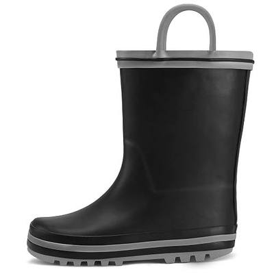 K KomForme Kids Rain Boots Waterproof Printed Rubber boots with Handles