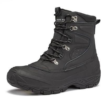 LONDON FOG Breckenridge Waterproof Mens Winter Boots - Leather Insulated Mens Snow Boots - Grey, Black or Brown - Men Medium or Extra Wide Widths Size 7 to 15