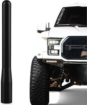 EcoAuto Short Antenna Ford Fits F150 F250 F350 Super Duty, Bronco, Ford Raptor Accessories & Dodge RAM - Anti-Theft Design - Carwash Safe Antenna for Truck 4 Inch Long (Black)