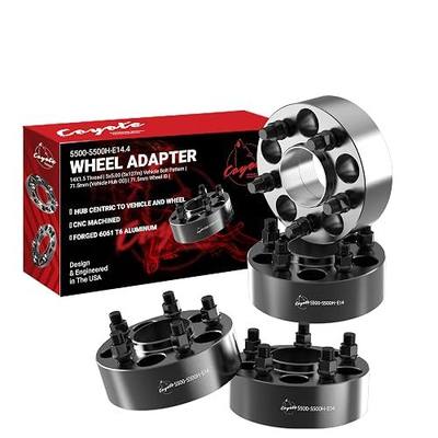Wheel Accessories Parts 4 Pcs Hub Centric Wheel Spacers Adapters 5x5 5x127 2.00 Inch Thick 71.5mm Hub M14x1.5 14x1.5 Thread Stud Fits Jeep Gladiator | Grand Cherokee | Wrangler