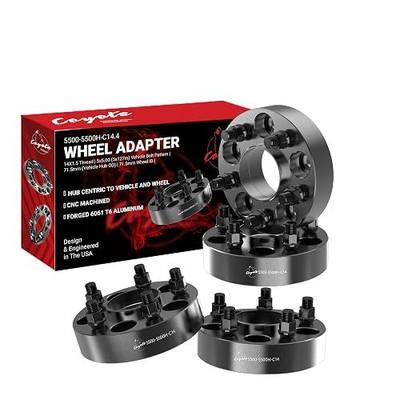 Wheel Accessories Parts 4 Pcs Hub Centric Wheel Spacers Adapters 5x5 5x127 1.50 Inch Thick 71.5mm Hub M14x1.5 14x1.5 Thread Stud Fits Jeep Gladiator | Grand Cherokee | Wrangler