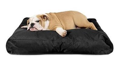 K9 Ballistics Tough Rectangle Pillow Dog Bed, Medium, Obsidian Black | Durable, Removable Washable Cover, Soft Shredded Foam Mattress Made in the USA, M: 33" x 27"