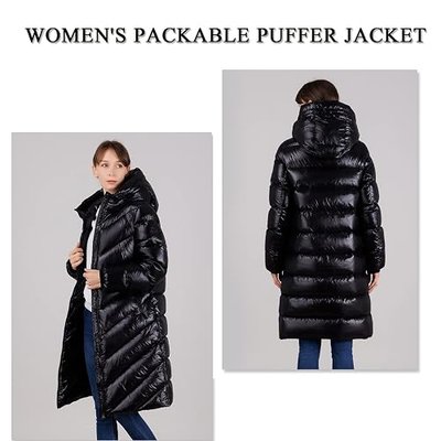 Women's Thickened Down Jacket - Winter Hooded Short Puffy Packable Jacket, Warm Puffer Down Coat for Christmas Gift