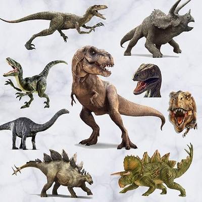 Kiddale 3D Watercolour Dinosaur Wall Stickers, Peel and Stick Removable Wall Decals for Bedroom Living Room Decor