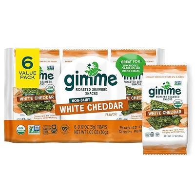 Gimme 6 CT White Cheddar Organic Roasted Seaweed Snacks, 5g, 0.17oz