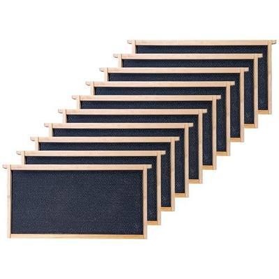 Honey Lake 10 Pack Deep Beehive Frames with Beeswax Coated Foundation Sheets, Unassembled Wooden Deep Bee Frames for Langstroth Beehives (Black)