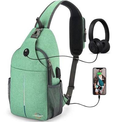 Lumesner Sling Bag Crossbody Backpack with USB Charging Port,Hiking Daypack Shoulder Bag Chest Bag for Hiking Walking Travel