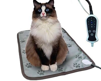 Pet Heating pad Outdoor Small Dog cat Heating pad Heated ped beds for Outside Dogs House Heater Electric Warming pad for Puppies with Timer,Chew Resistant Cord,Easy Clean,Waterproof