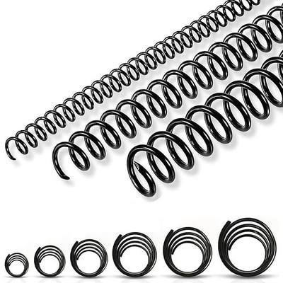 150 Pack Spiral Binding Coils, 4:1 Pitch Plastic Binding Coils Kit, 6 Different Sizes Spiral Coils for Binding 1/4", 5/16", 3/8", 1/2", 5/8", 3/4", Black Binding Spirals