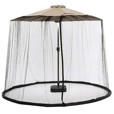 9ft Patio Umbrella Bug Screen w/Zipper Door and Polyester Netting