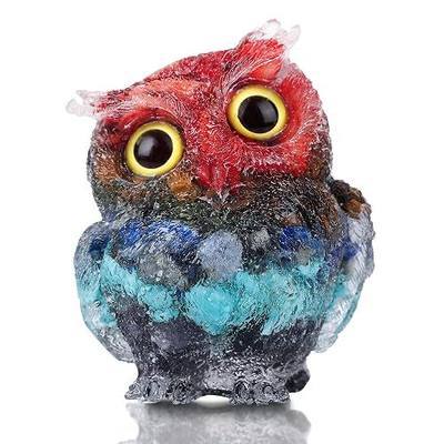 2.4" Natural Crystal Owl Statue Reiki Healing Animal Figurines