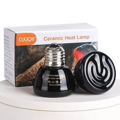 2 Packs Reptile Heat Lamp Ceramic Emitter, 100W Heat Lamp Bulbs Ceramic Heat Lamp No Light Emitting Chicken Coop Heater for Amphibian Pet Incubating Chick Reptile Heater-E26/E27 Base