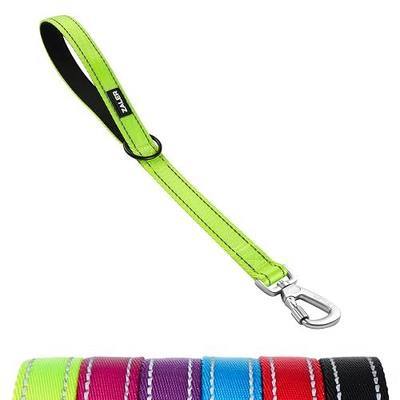 ZALER Short Dog Leash, 18 Inches Traffic Leashes for Dogs, Nylon Reflective Dog Lead with Padded Handle, Heavy Duty Pet Leash with Carabiner Clip for Large and Medium Dogs (18" Green)