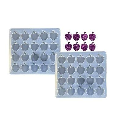 2PC Very Bright Mini Apple Studs Earrings UV Resin Molds Epoxy Crafting Jewellery DIY Charms Mold, Chocolate Cake Silicone Mould