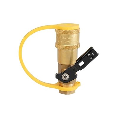 South Bend Components 1/4" RV Propane Shutoff Valve Female Quick Connect for Propane/Natural Gas/Air, 100% Solid Brass