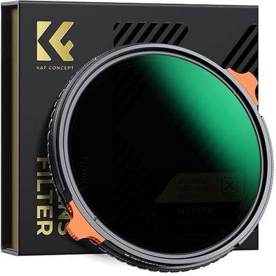 K&F CONCEPT 77mm Variable ND4-64 Lens Filter & Polarizing Effect 2-in-1 | Polarizing & (2-6 Stops) Variable Neutral Density in 1 with 28 Multi-Coating for Camera Lens (Nano-X Series) FA703