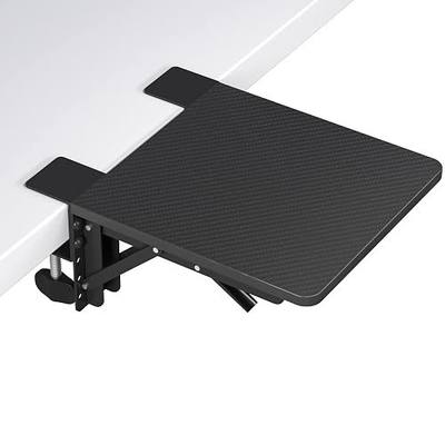 BONTEC Ergonomic Desk Extender Tray, 9.5"x9.1" Wrist Rest Shelf | 90°Foldable Elbow Support, Table Mount Arm, Clamp on Computer Arm Rest for Desk, Office & Home Use,Durable Easy to Install