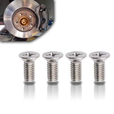 4 Pieces Braking Disc Rotor Screws, Front Rear Stainless Braking Set Screws Kit, Suitable for Honda Hyundai and Kia Models Best Alternative to Mazda (Silver)