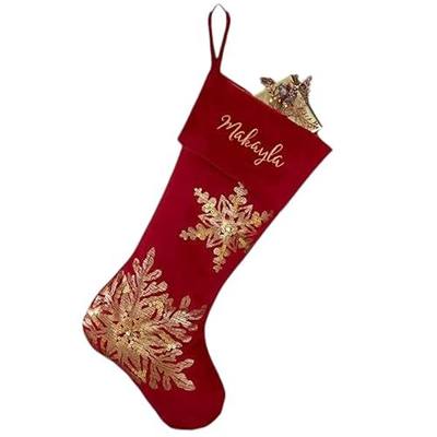 Glistening Snowflake Christmas Stocking