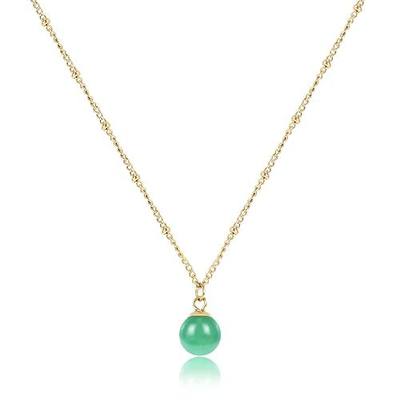 Natural Jade Necklace for Women 18K Gold Plated Green Jade Pendant Necklace Good Luck Necklaces Anniversary Gifts for Mom Lover