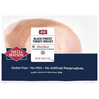 Dietz & Watson Deli-Sliced Black Forest Turkey Breast, 16 oz