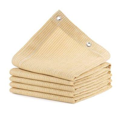 90% Outdoor Sun Shade Cloth, 6' x 6', Pergola, Deck, and Backyard Patio Sunshade with UV Protection, Heat Resistant HDPE Material, Reinforced Grommets (6x6 FT, Wheat)