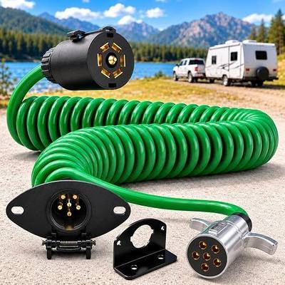 LATCH.IT 7 Pin to 6 Pin Trailer Adapter V2.0 | Weatherproof 7 pins to 6 pin Trailer Cable | Wire Stretches up to 8-feet! | 6 Pins to 7 Pin Trailer Adapter | Perfect Solution for Your Towing Rig
