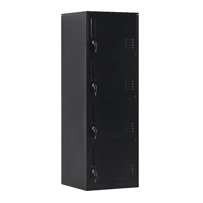 3 Door Metal Vertical Storage Locker for Kids Bedroom, Children Room, School, Office, Home ,Stackable Steel Storage Cabinet for Toys, Clothes & Sports Equipment,Anti-Tilting Device. (3D, white)