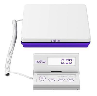 Rollo Shipping Scale for Packages - Digital Shipping Postal Scale (110 Lb Max) - Hold and Tare Functions - Includes AC Adapter and 2X AAA Batteries | Hold and Tare Functions - Includes AC Adapter and 2X AAA Batteries - Weigh Packages and Mail for Shipping Postage