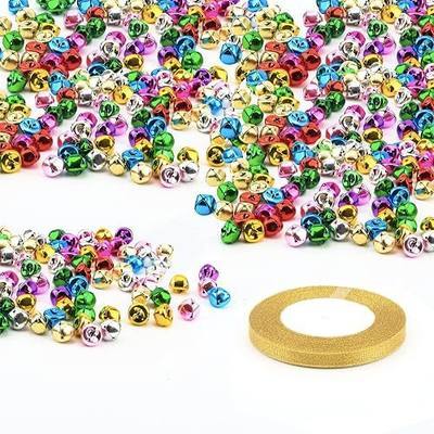 Jingle Bells,100 Pack Large Colorful Craft Bells Christmas Bells Metal Bells DIY Bells Bulk for Christmas Holiday Home Festival Decoration Craft Projects (0.6 Inches)