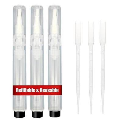 Cuticle Oil Pen, 3 Pack, Refillable | 6ml Fillable Nail Oil Pen, Reusable Empty Cosmetic Container Applicator