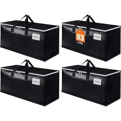 Extra Large Moving Boxes-Moving Bags with Zipper, Carrying Handles and Tag Pocket-Moving Supplies for Space Saving-Totes for Storage - for moving, Storage, Camping and Travel 93L-4 Pack