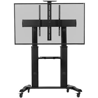 VIVO Aluminum Mobile TV Cart for 32 to 100 inch Screens up to 220 lbs, LCD LED OLED 4K Smart Flat and Curved Panels, Heavy Duty Stand, Shelf, Wheels, Max VESA 1000x600, Black, STAND-TV22B