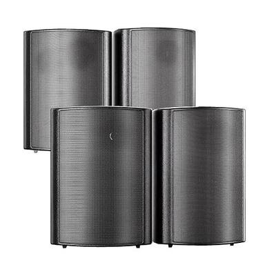 STUDIOFINIX 800W 6.5 Inch Outdoor Bluetooth Speakers Waterproof Wired with Multifunctional Amplifier Wall Mount Weatherproof Loudspeaker System for Patio Garden Poolside Home(4 Speakers,Black)