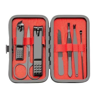 NZKNP 7 in 1 Travel Manicure Set with Case,Nail Grooming Kit Tools for Care,Fathers Day Dad Husband Gifts,Stocking Stuffers for Men Teen Boys,Pedicure Clipper Cleaning Cuticle,Business Trip Essentials