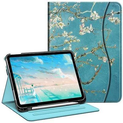 Fintie Folio Case for iPad (A16) 11th Gen 11 in, iPad 10th Generation 10.9" | Multi-Angle Viewing, Built-in Pencil Holder, Document Pocket, Elastic Band, for Work & Students, Blossom