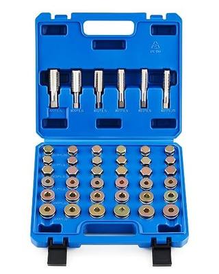 Orion Motor Tech 150pc Oil Drain Plug Repair Kit in M13 M15 M17 M20 M22 Sizes, Metric Oil Drain Pan Thread Repair Kit with Crush Washers Thread Taps Drain Plugs and Carry Case, Rethreading Tools