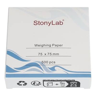 stonylab Weighing Paper, 75 x 75 mm Nitrogen-Free Sample Scale Papers Analytical Balance, for Laboratory Research, Pack of 500