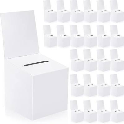 24 Pack Raffle Boxes Ballot Box with Slot, Cardboard Raffle Ticket Box with Slot, 6 x 6 x 6 Inch