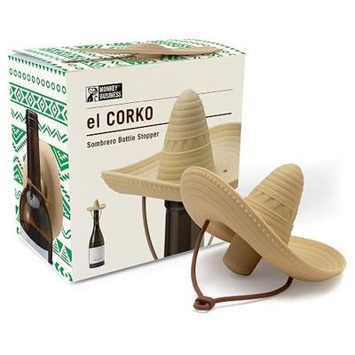 Silicone Wine Stopper/Fun Sombrero shaped cap seals bottle and keeps wine fresh/Cute Wine Accessories/ Kitchen Gadgets/el Corko Bottle Stopper by Monkey Business