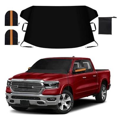 Windshield Cover for Ice and Snow, Thicken Extra Large Size Car Windshield Snow Cover with Side Mirrors Cover, Winter Windshield Covers Windproof Covers Fits Most SUVs Trucks (82.8"x 47")