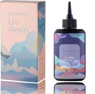 Thin Type UV Resin 100g One Minute Fast Curing Clear Hard Type for Polymer Clay Seal, Tumbler, Pen, DIY Earring Pendant Jewelry Making