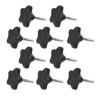 POWERTEC 10 Pack 1/4"-20 5 Star Knobs with 2" Threaded Stud, Thumb Screw Knobs with bolts for Lawn Mower, Umbrella Base, Woodworking Tools & Jigs, Clamps (QNB3010-P2)