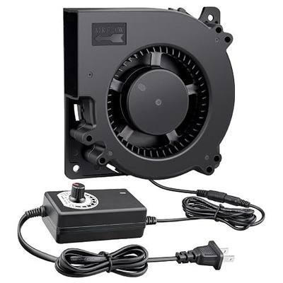 120mm x 32mm Small Centrifugal Blower Fan Big Airflow 12V Cooling | AC 110-220v Variable Speed,Dual Ball Bearing,Squirrel Cage fan for Inflatable Replacement,DIY Amp Electronic Exhaust Project